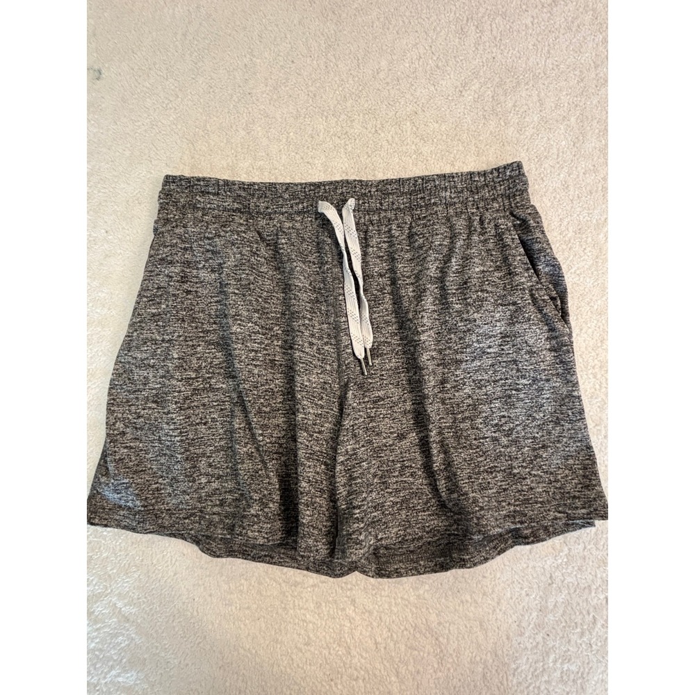 Pacific Trail Mens Gray Heathered Athletic Gym‎ Shorts Size M Drawstring Zipper